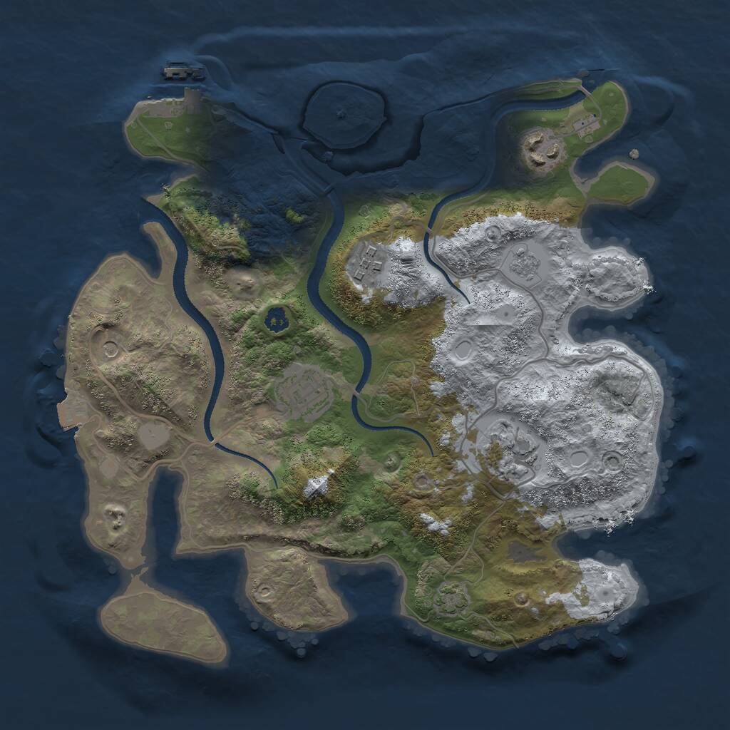 Rust Map: Procedural Map, Size: 3000, Seed: 84000, 9 Monuments