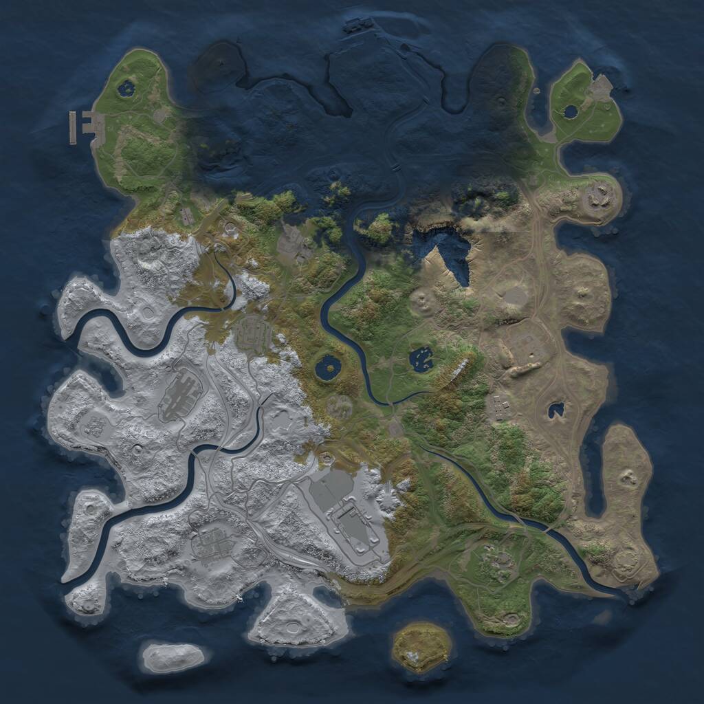 Rust Map: Procedural Map, Size: 4250, Seed: 420429, 16 Monuments
