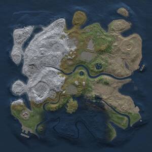 Thumbnail Rust Map: Procedural Map, Size: 3500, Seed: 9873, 15 Monuments