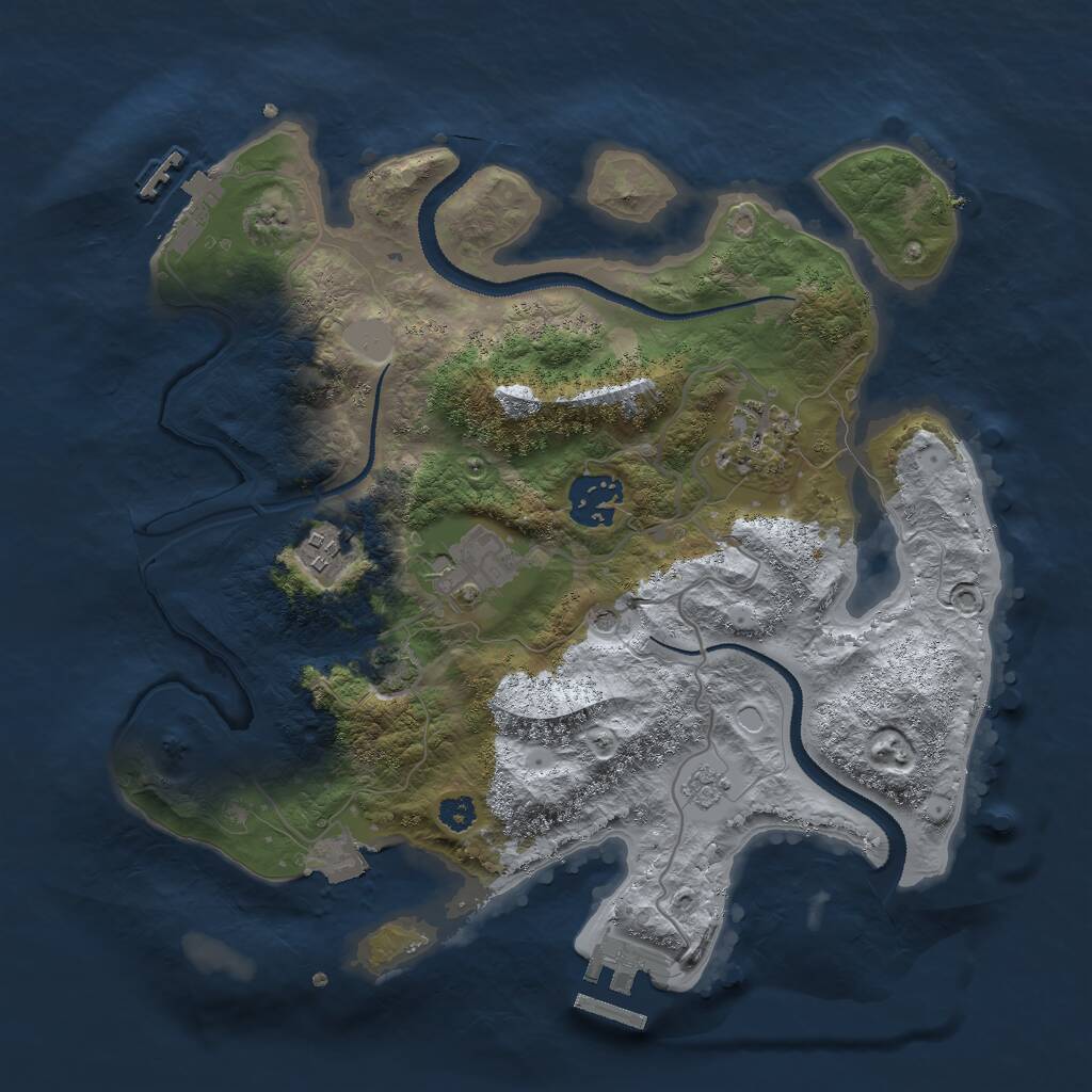 Rust Map: Procedural Map, Size: 3000, Seed: 31994, 10 Monuments