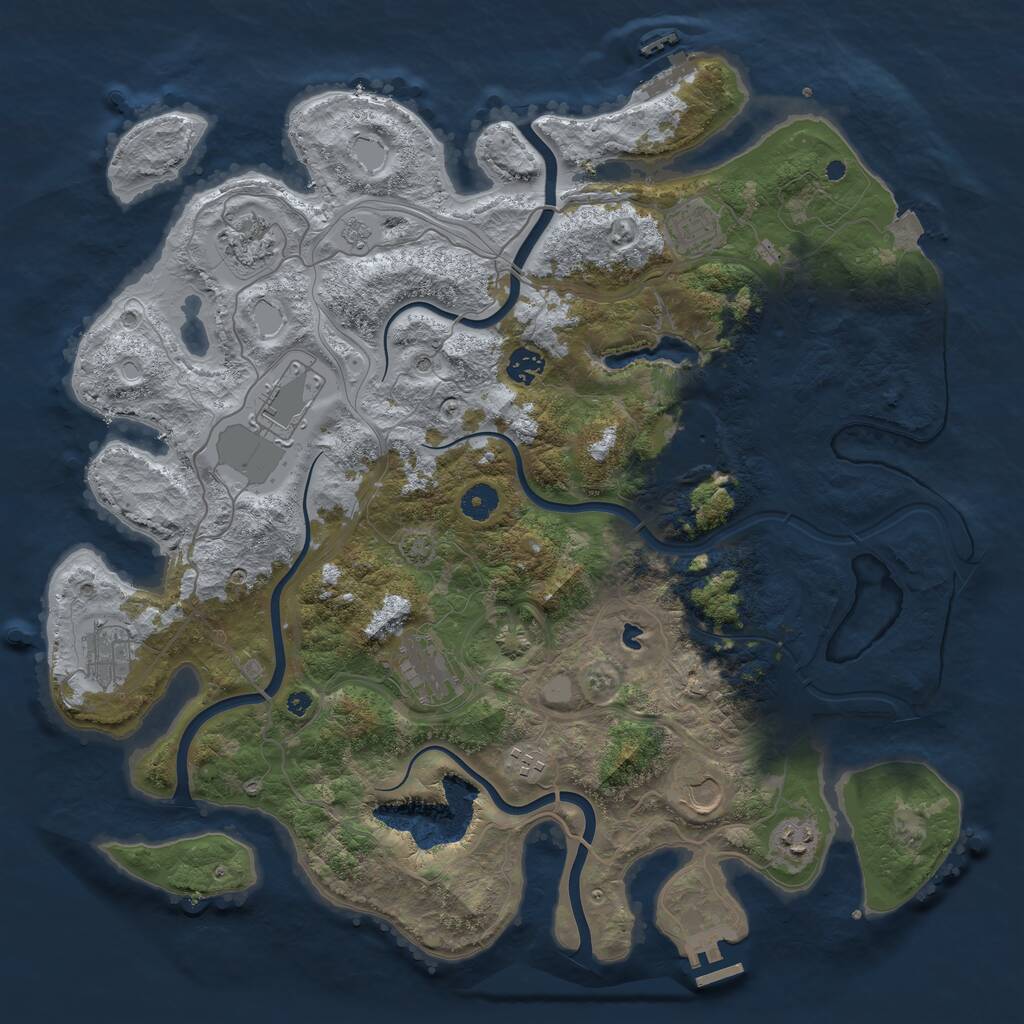 Rust Map: Procedural Map, Size: 4250, Seed: 57937963, 16 Monuments