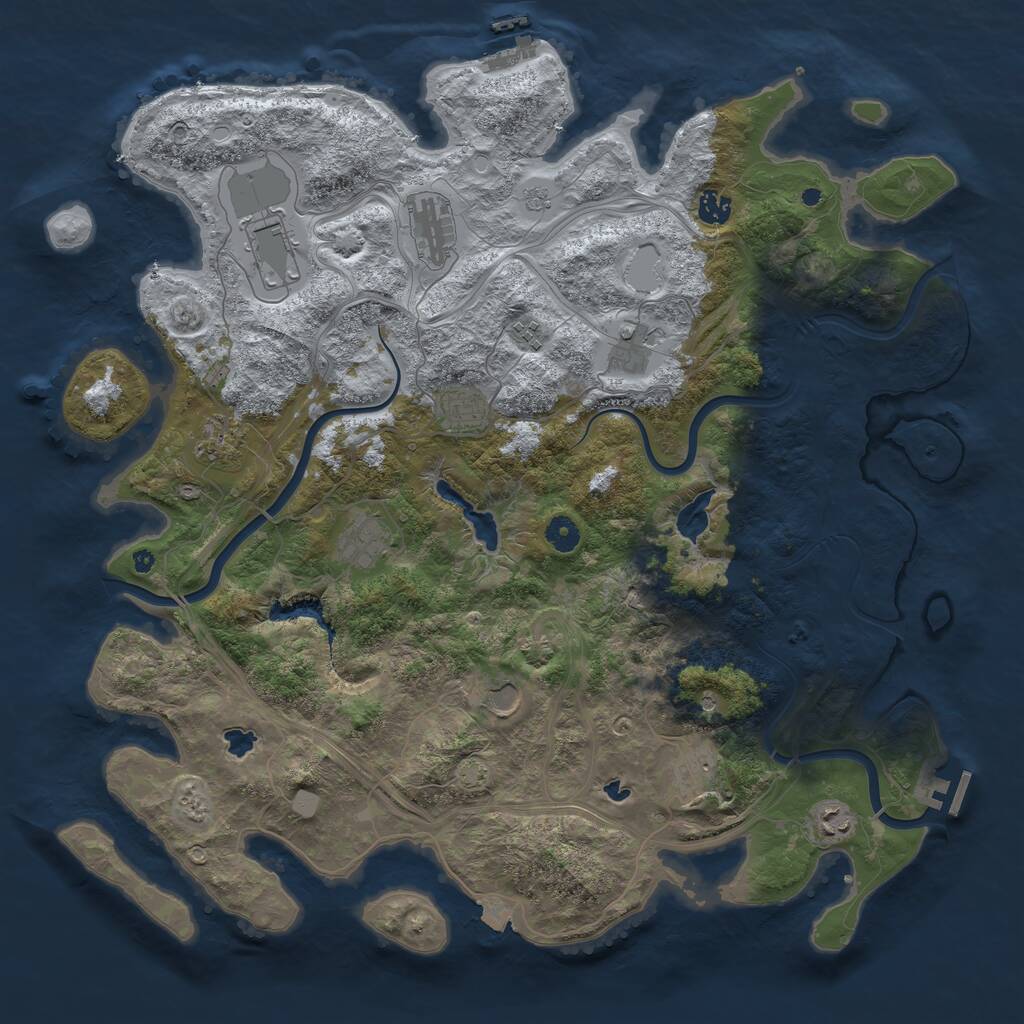 Rust Map: Procedural Map, Size: 4500, Seed: 1033112013, 17 Monuments