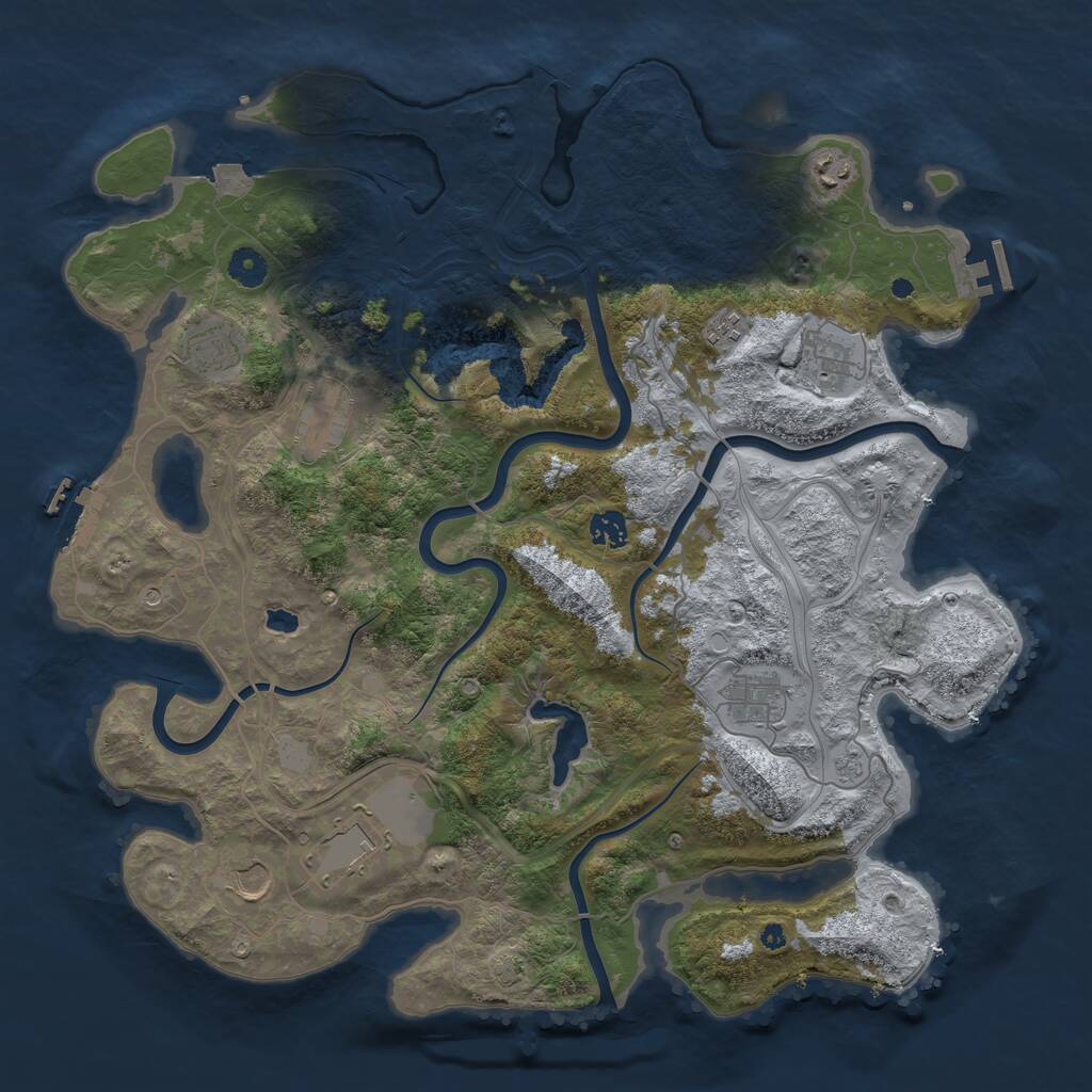 Rust Map: Procedural Map, Size: 4250, Seed: 579602918, 15 Monuments