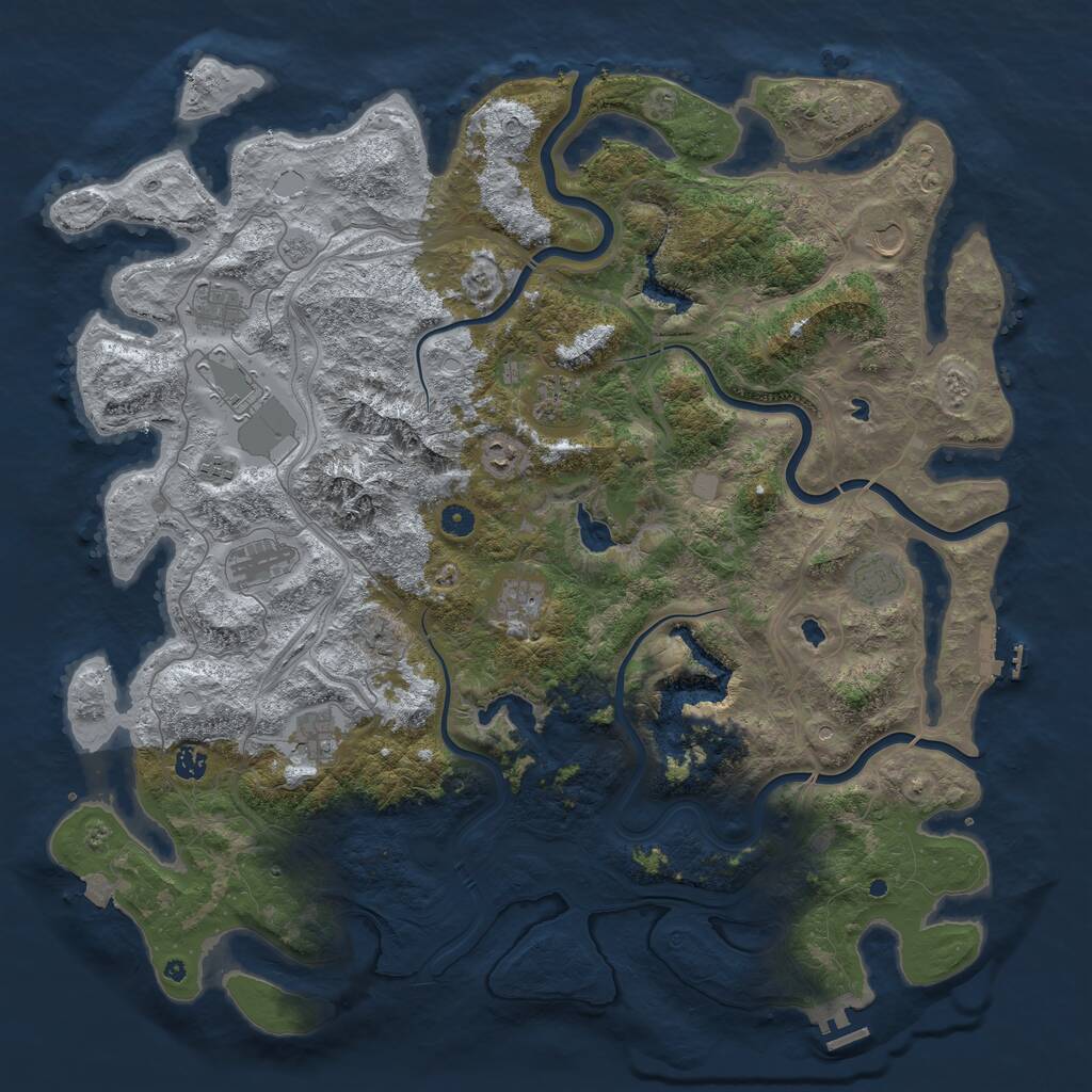 Rust Map: Procedural Map, Size: 5000, Seed: 1922310777, 17 Monuments