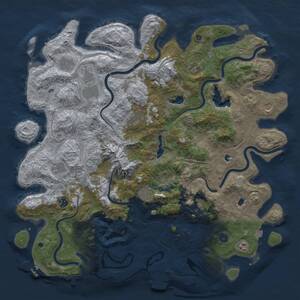 Thumbnail Rust Map: Procedural Map, Size: 5000, Seed: 932729595, 17 Monuments