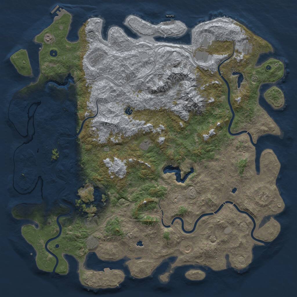 Rust Map: Procedural Map, Size: 6000, Seed: 18354, 17 Monuments