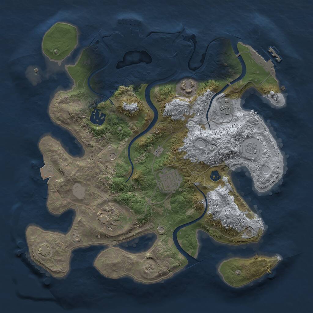 Rust Map: Procedural Map, Size: 3000, Seed: 1597246037, 11 Monuments