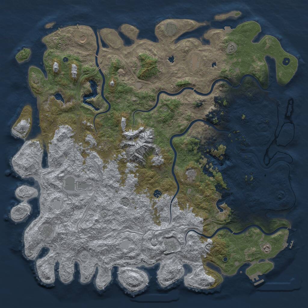 Rust Map: Procedural Map, Size: 6000, Seed: 27644, 17 Monuments