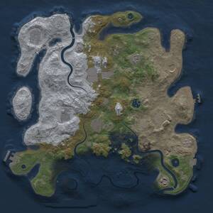 Thumbnail Rust Map: Procedural Map, Size: 3800, Seed: 1394256510, 16 Monuments