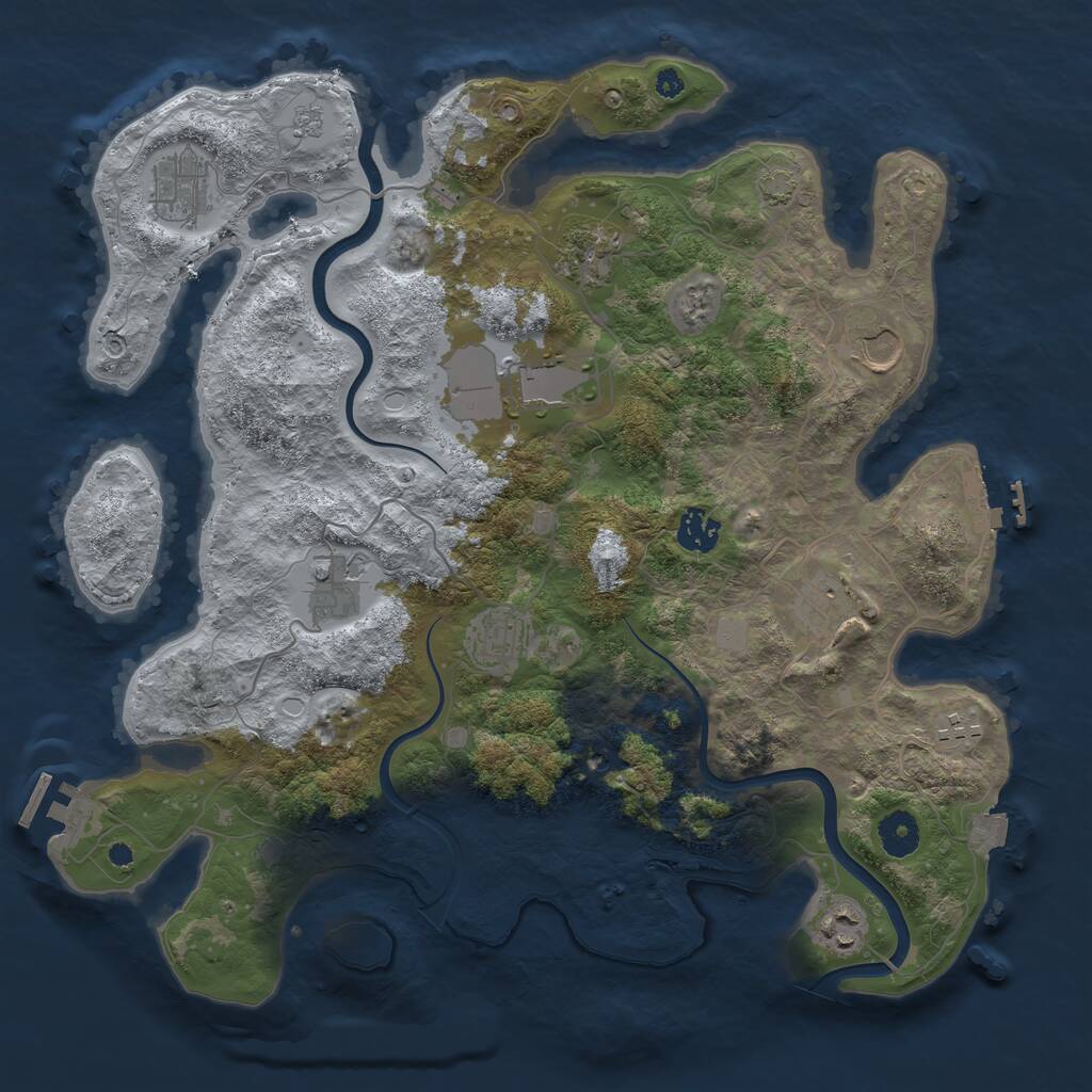 Rust Map: Procedural Map, Size: 3800, Seed: 1394256510, 16 Monuments