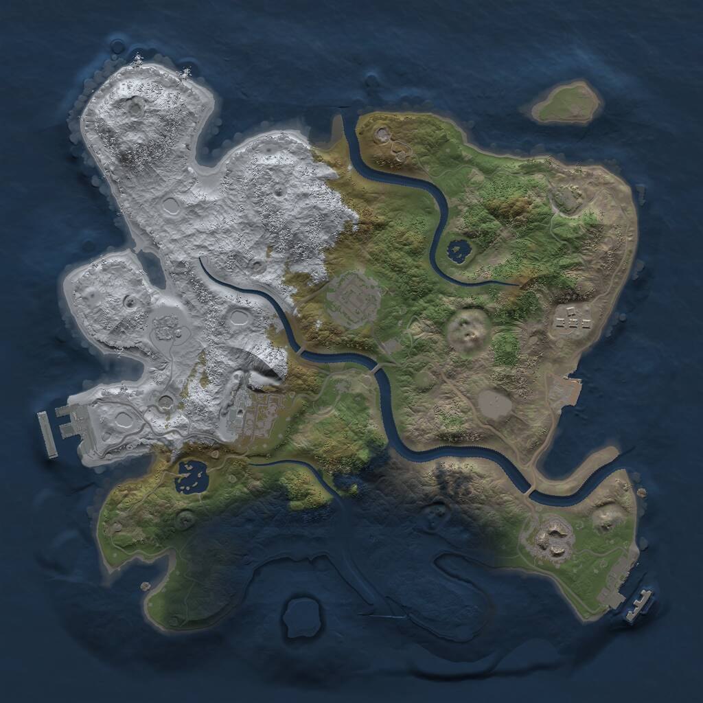Rust Map: Procedural Map, Size: 3000, Seed: 1262560691, 11 Monuments
