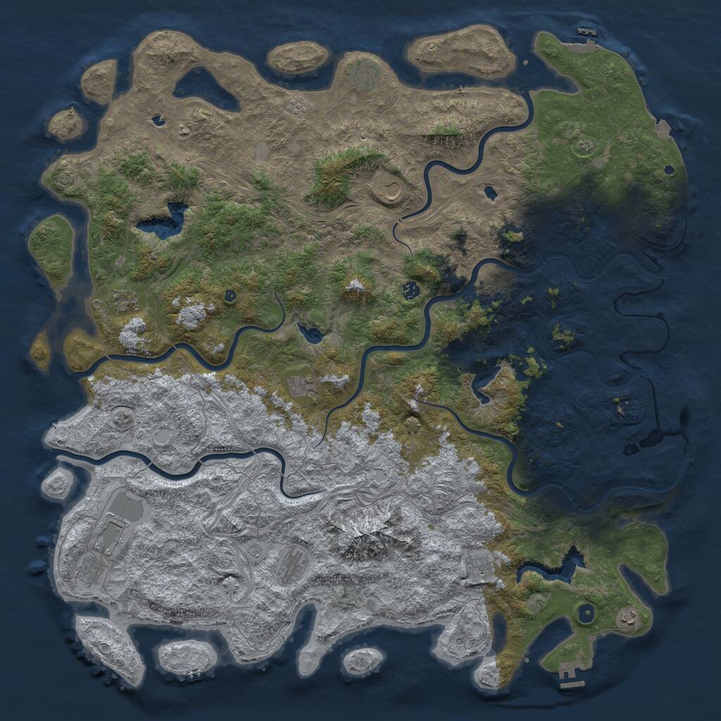 Rust Map: Procedural Map, Size: 6000, Seed: 1739312339, 17 Monuments