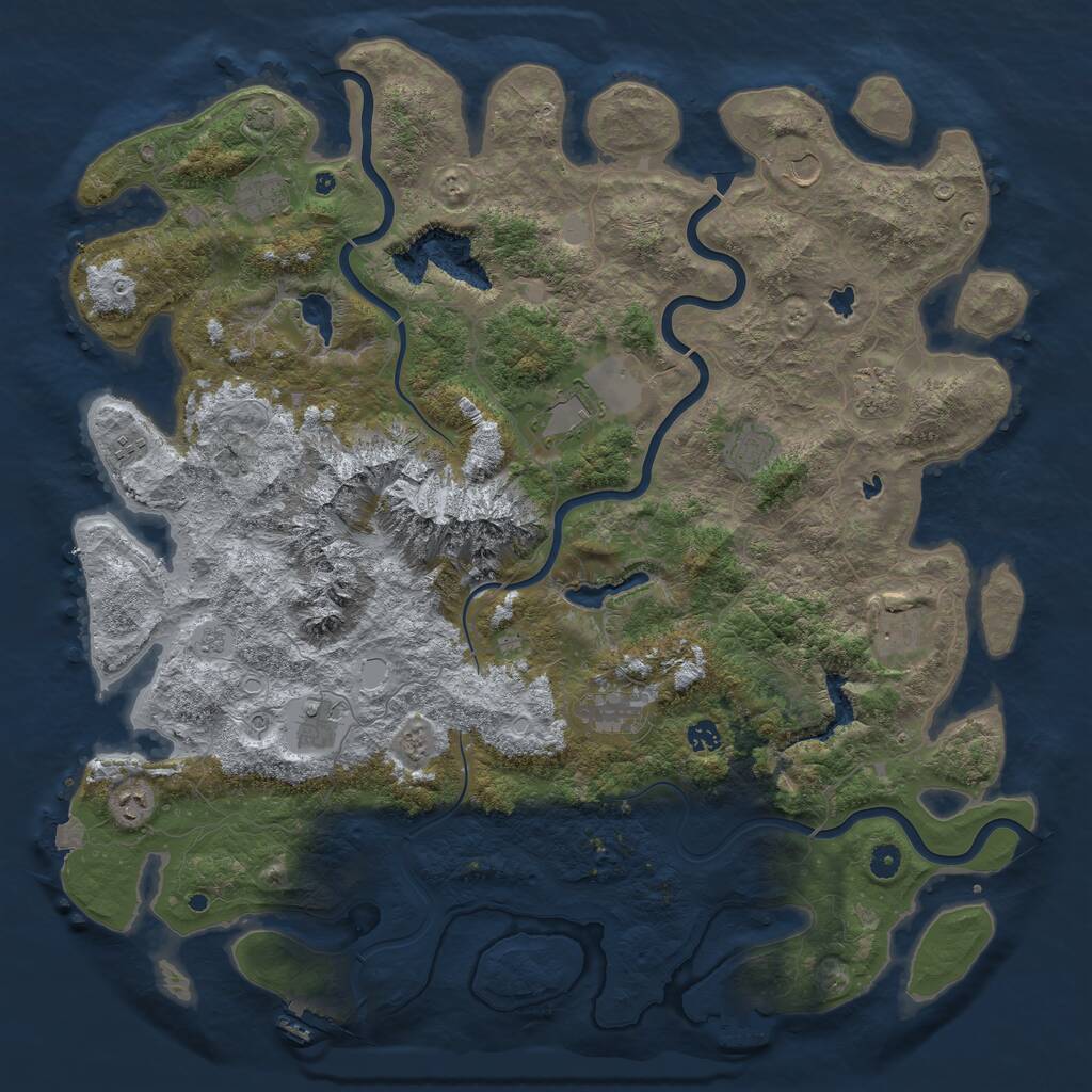 Rust Map: Procedural Map, Size: 5000, Seed: 371635960, 17 Monuments