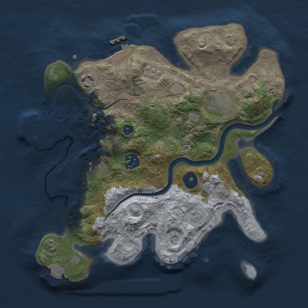 Rust Map: Procedural Map, Size: 3000, Seed: 1131613137, 11 Monuments