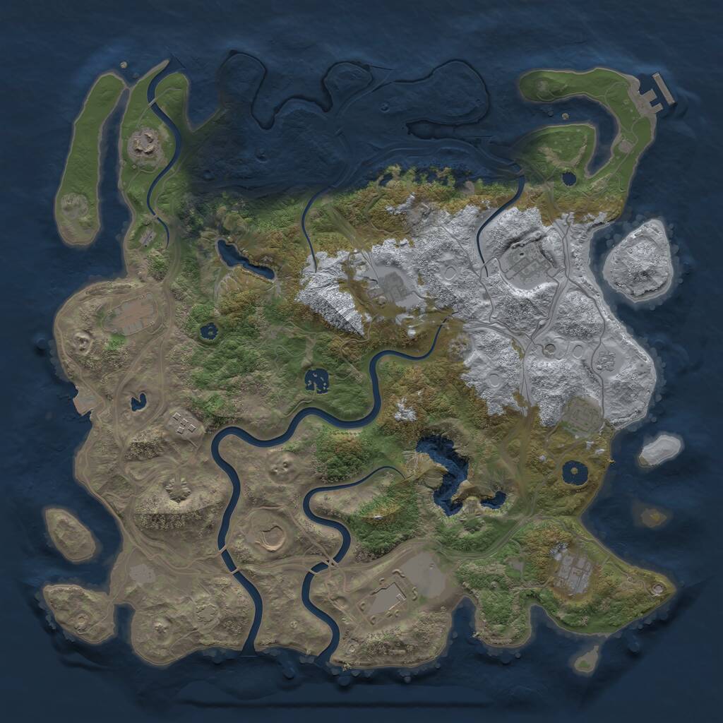 Rust Map: Procedural Map, Size: 4250, Seed: 1055057441, 15 Monuments
