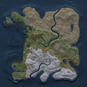 Thumbnail Rust Map: Procedural Map, Size: 3501, Seed: 1521489270, 15 Monuments