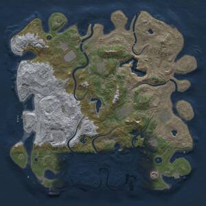 Thumbnail Rust Map: Procedural Map, Size: 4500, Seed: 13593, 17 Monuments