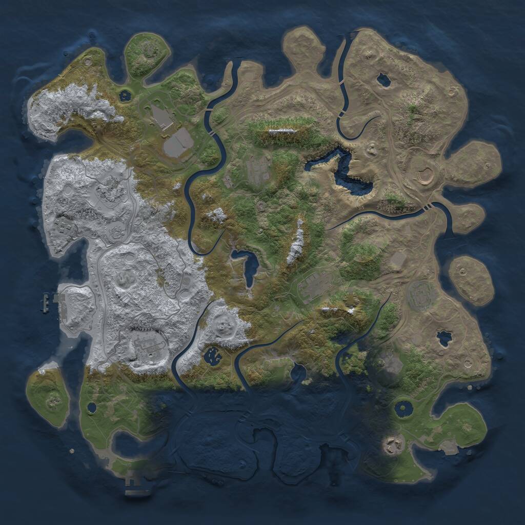 Rust Map: Procedural Map, Size: 4500, Seed: 13593, 17 Monuments