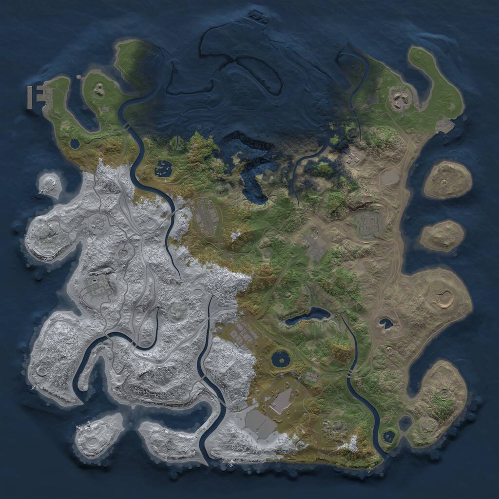Rust Map: Procedural Map, Size: 4250, Seed: 1749483924, 17 Monuments