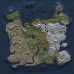 Thumbnail Rust Map: Procedural Map, Size: 3500, Seed: 2104148378, 16 Monuments