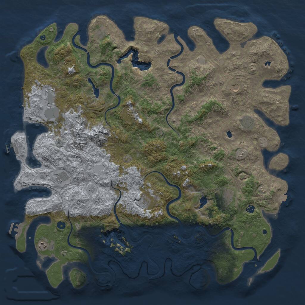 Rust Map: Procedural Map, Size: 5500, Seed: 42662, 17 Monuments