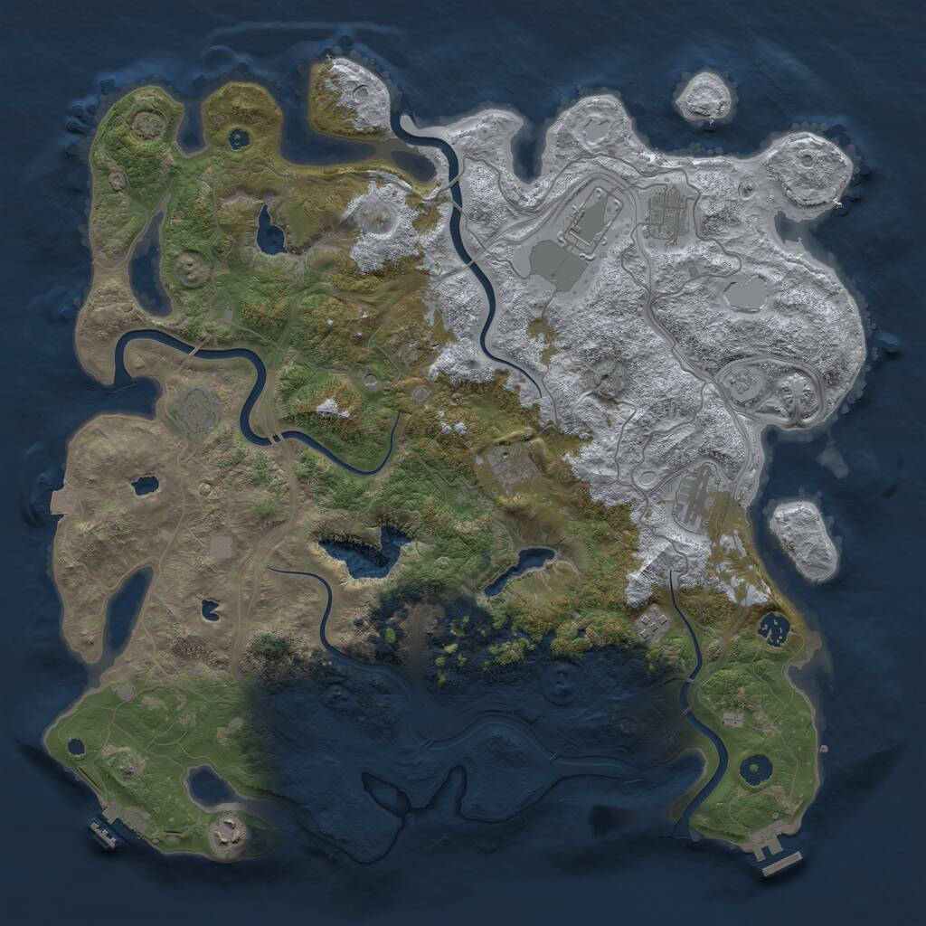 Rust Map: Procedural Map, Size: 4500, Seed: 321311, 15 Monuments