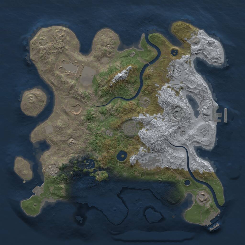 Rust Map: Procedural Map, Size: 3500, Seed: 462709152, 14 Monuments