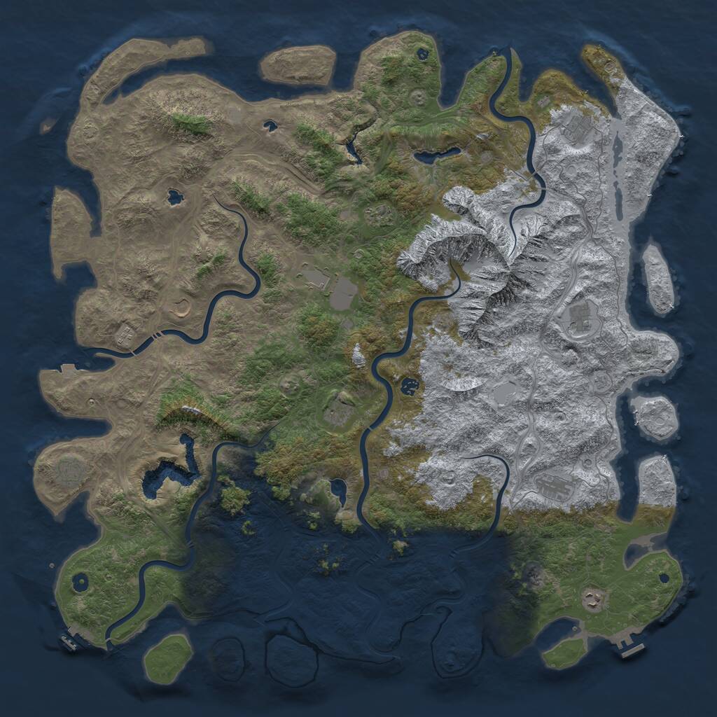 Rust Map: Procedural Map, Size: 6000, Seed: 10802980, 17 Monuments