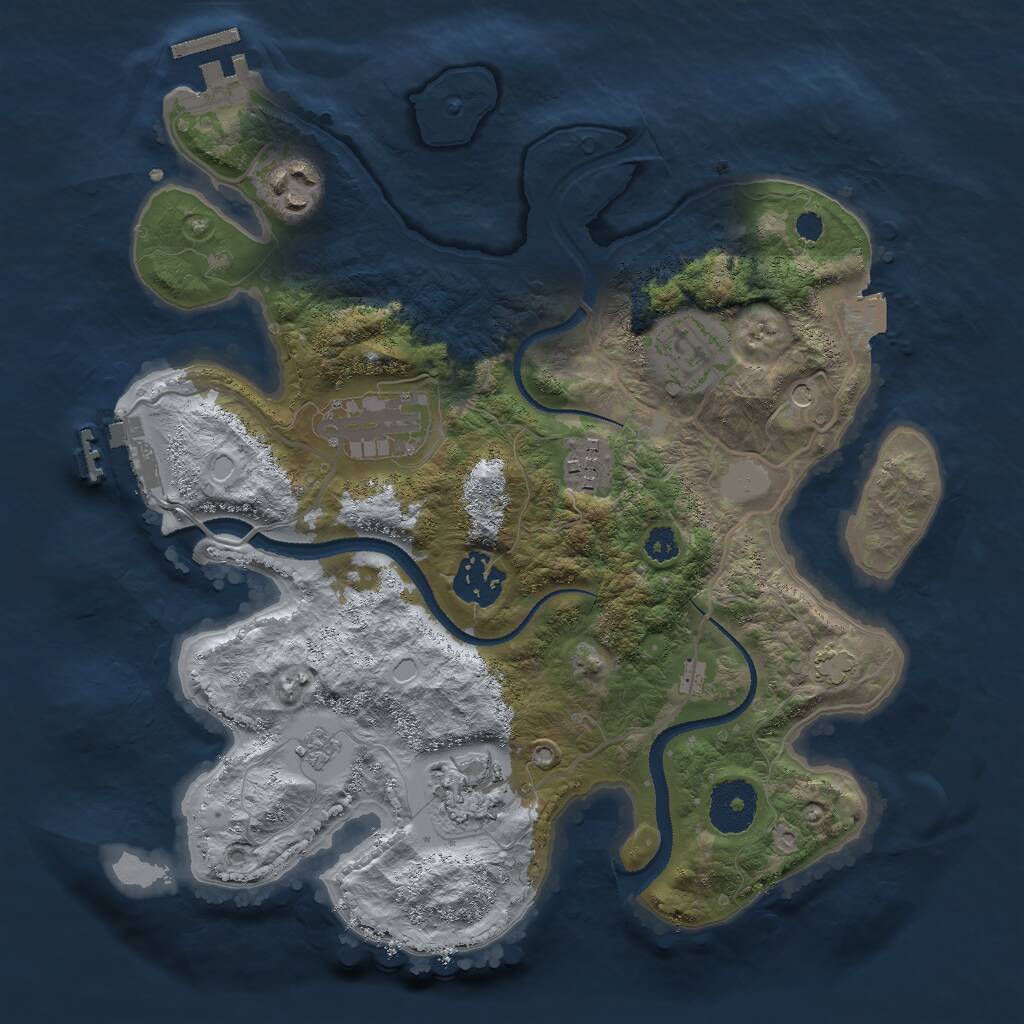 Rust Map: Procedural Map, Size: 3000, Seed: 528214821, 12 Monuments