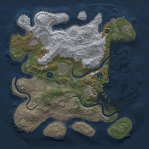 Thumbnail Rust Map: Procedural Map, Size: 3600, Seed: 1991, 13 Monuments