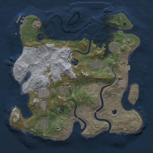 Thumbnail Rust Map: Procedural Map, Size: 3500, Seed: 1288889509, 16 Monuments