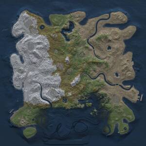 Thumbnail Rust Map: Procedural Map, Size: 4550, Seed: 1364445607, 16 Monuments