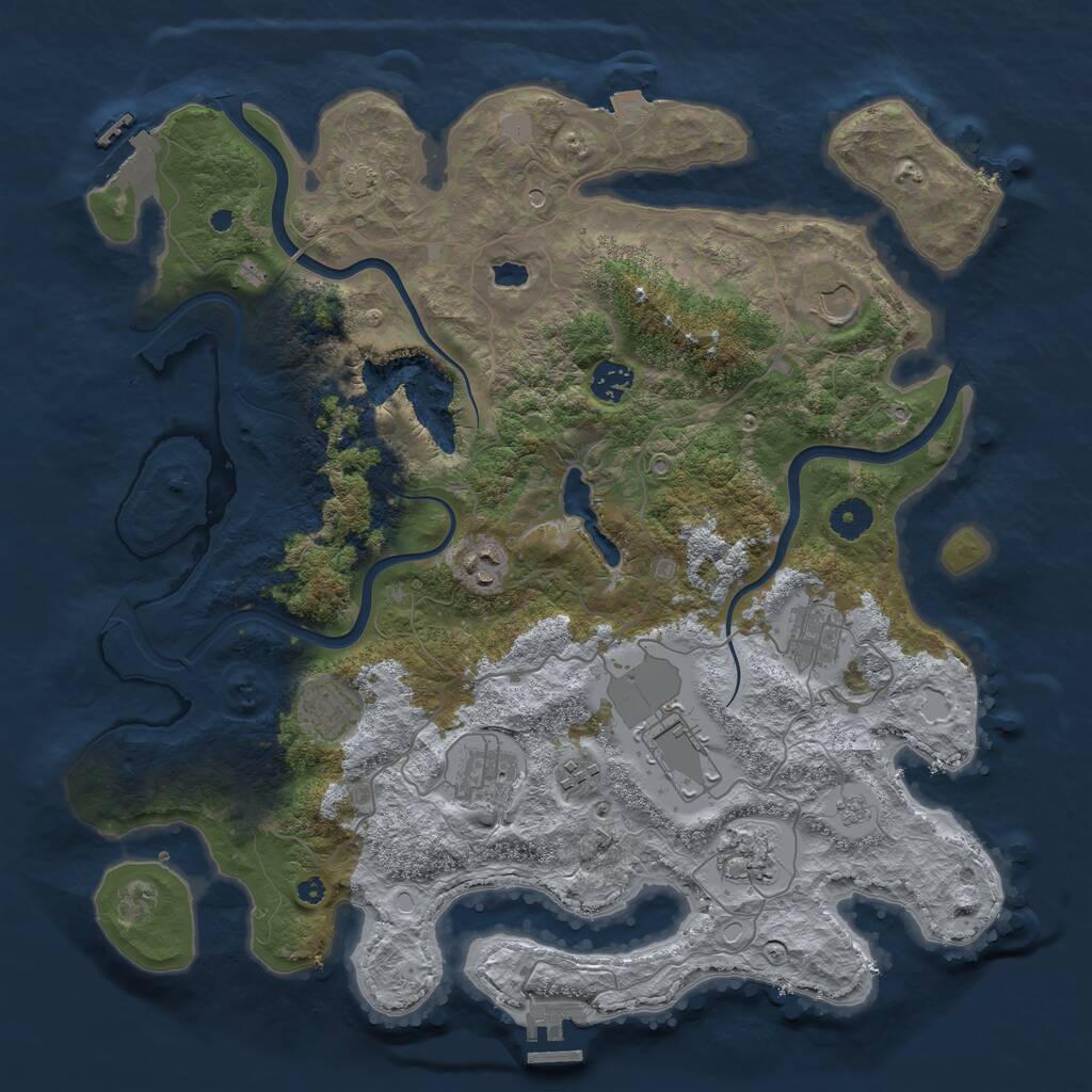 Rust Map: Procedural Map, Size: 4000, Seed: 1915695583, 15 Monuments