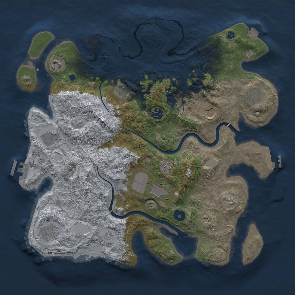 Rust Map: Procedural Map, Size: 3850, Seed: 3052026, 16 Monuments