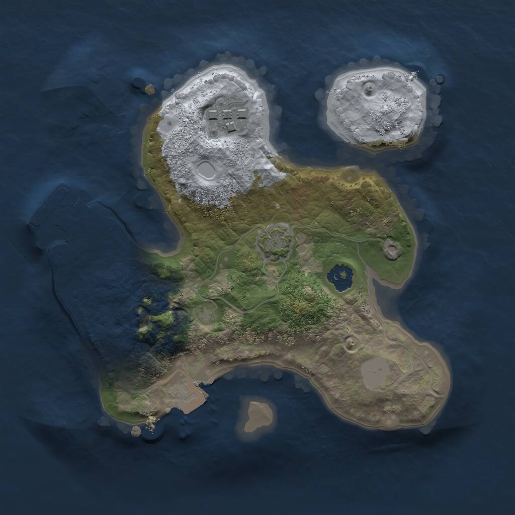 Rust Map: Procedural Map, Size: 2000, Seed: 559172016, 4 Monuments