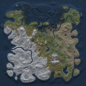 Thumbnail Rust Map: Procedural Map, Size: 5000, Seed: 729682497, 17 Monuments
