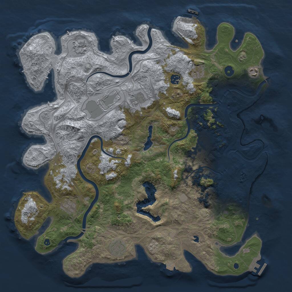 Rust Map: Procedural Map, Size: 4400, Seed: 280605368, 16 Monuments