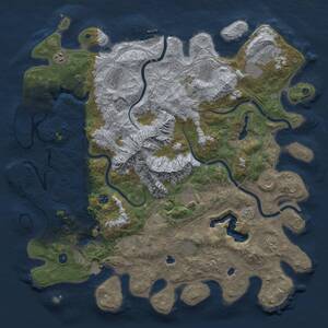 Thumbnail Rust Map: Procedural Map, Size: 5000, Seed: 1939803624, 17 Monuments
