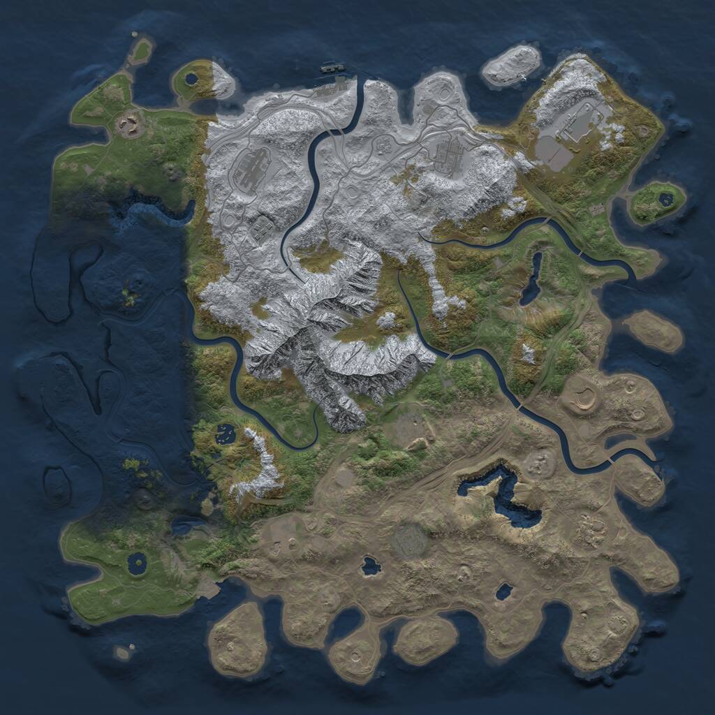 Rust Map: Procedural Map, Size: 5000, Seed: 1939803624, 17 Monuments