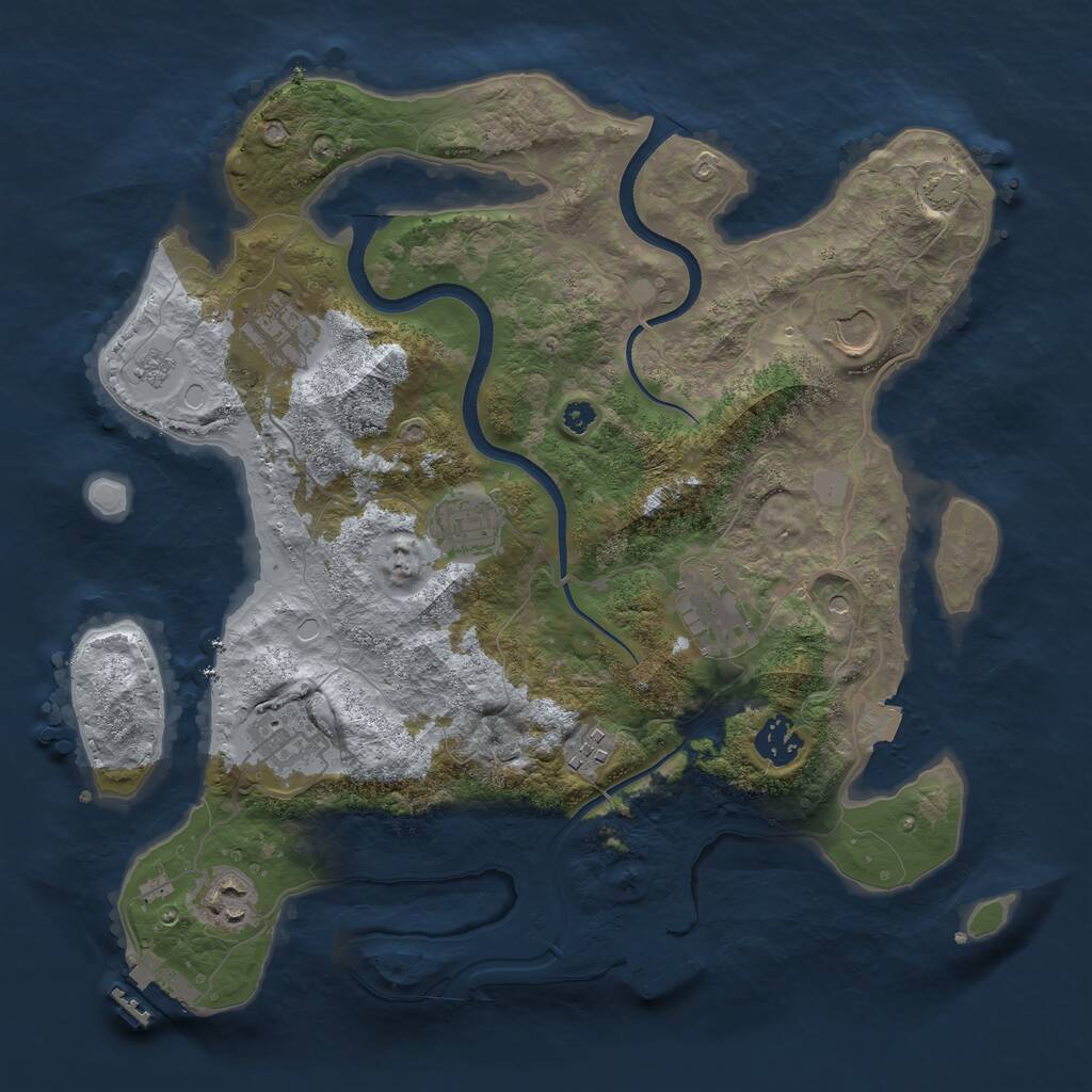 Rust Map: Procedural Map, Size: 3500, Seed: 642552582, 14 Monuments