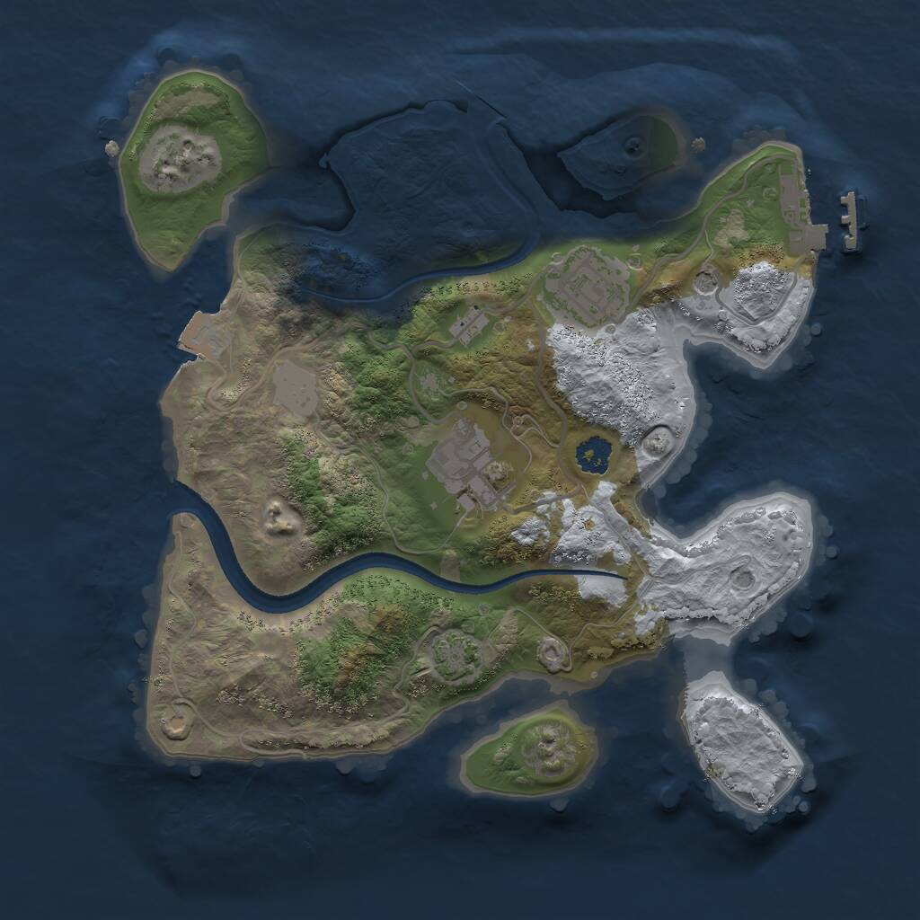 Rust Map: Procedural Map, Size: 2500, Seed: 1806119486, 6 Monuments
