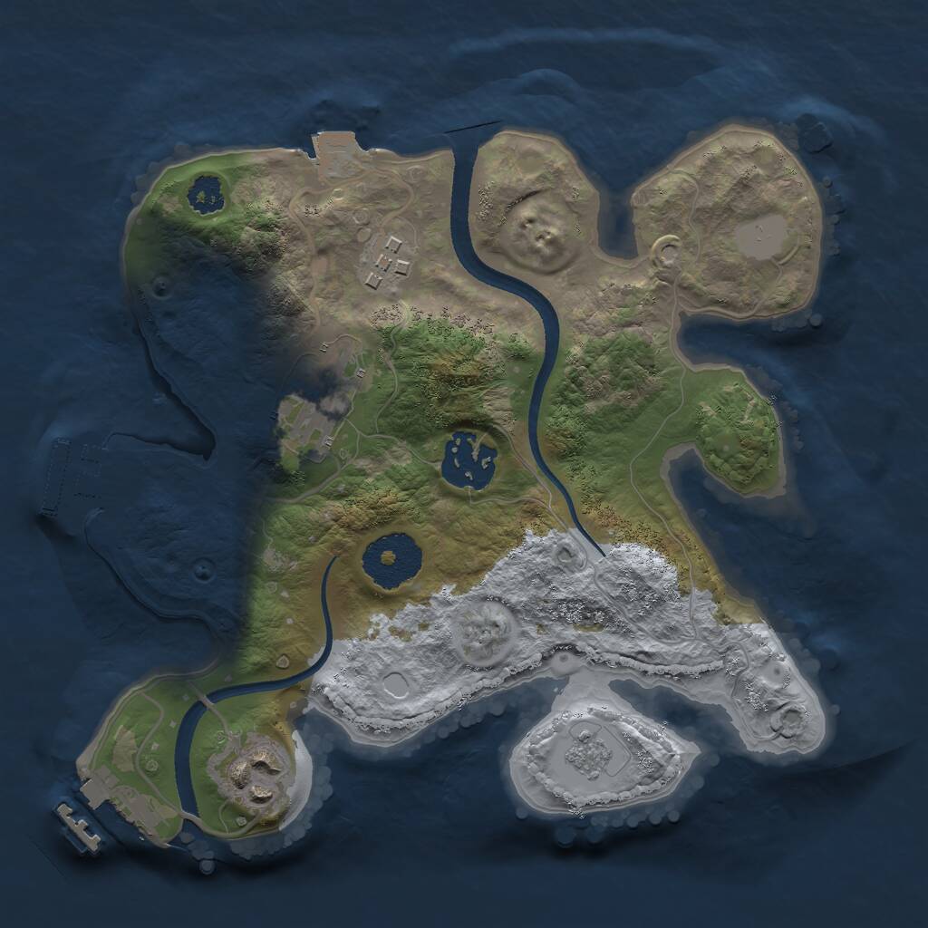 Rust Map: Procedural Map, Size: 2500, Seed: 21234, 8 Monuments