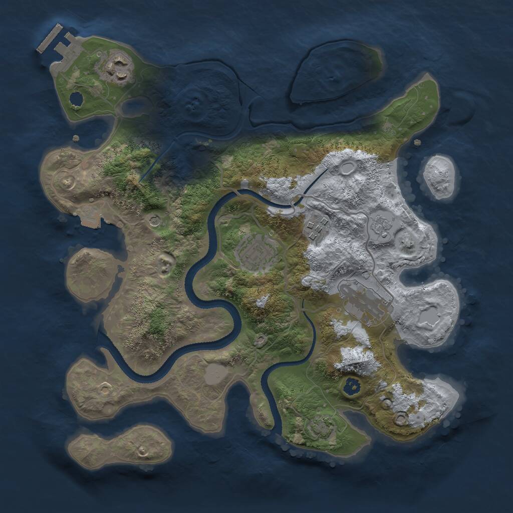 Rust Map: Procedural Map, Size: 3000, Seed: 547901, 9 Monuments