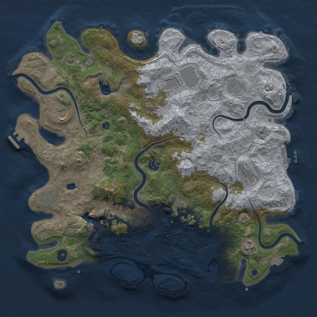 Rust Map: Procedural Map, Size: 4200, Seed: 133769, 16 Monuments