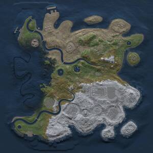 Thumbnail Rust Map: Procedural Map, Size: 3500, Seed: 1955779541, 14 Monuments