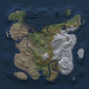 Thumbnail Rust Map: Procedural Map, Size: 3000, Seed: 8064237, 11 Monuments