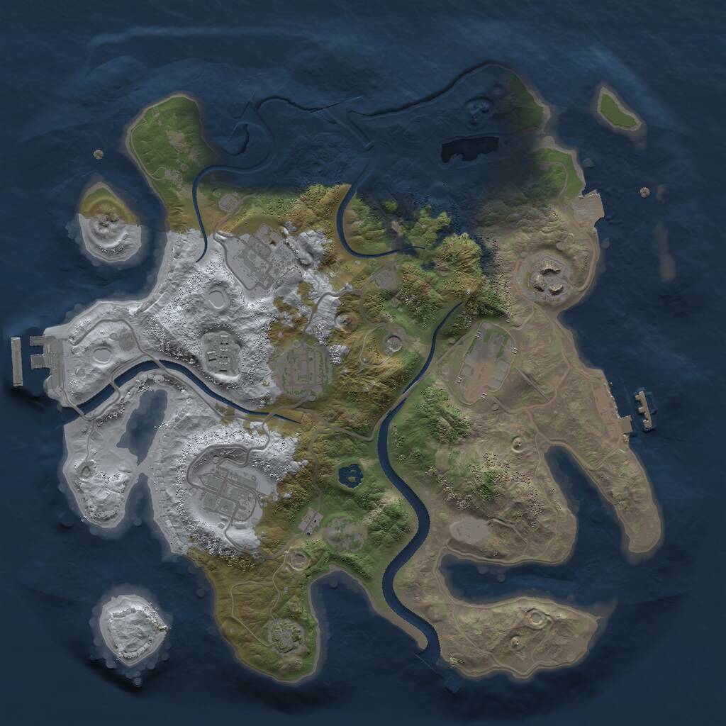Rust Map: Procedural Map, Size: 3000, Seed: 1586432694, 11 Monuments