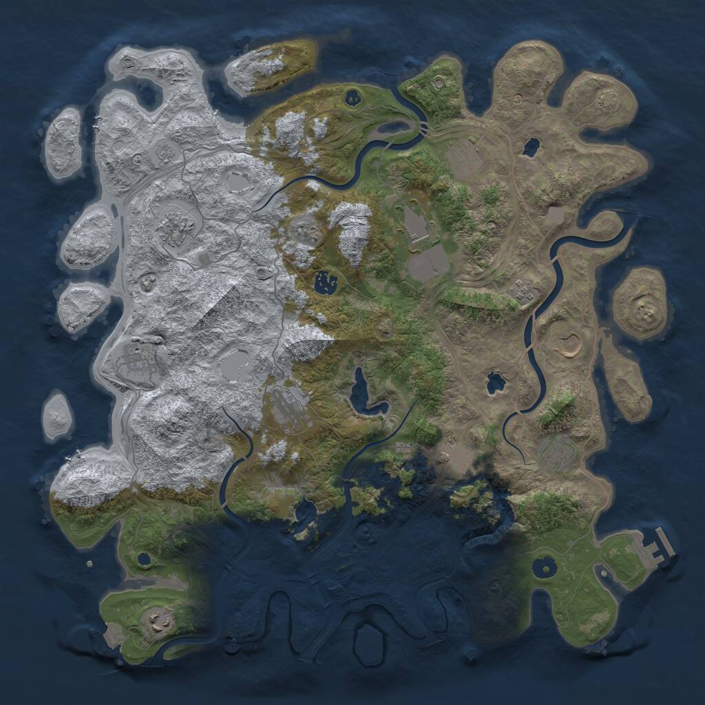 Rust Map: Procedural Map, Size: 4500, Seed: 937251624, 16 Monuments