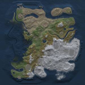 Thumbnail Rust Map: Procedural Map, Size: 3500, Seed: 13039, 14 Monuments