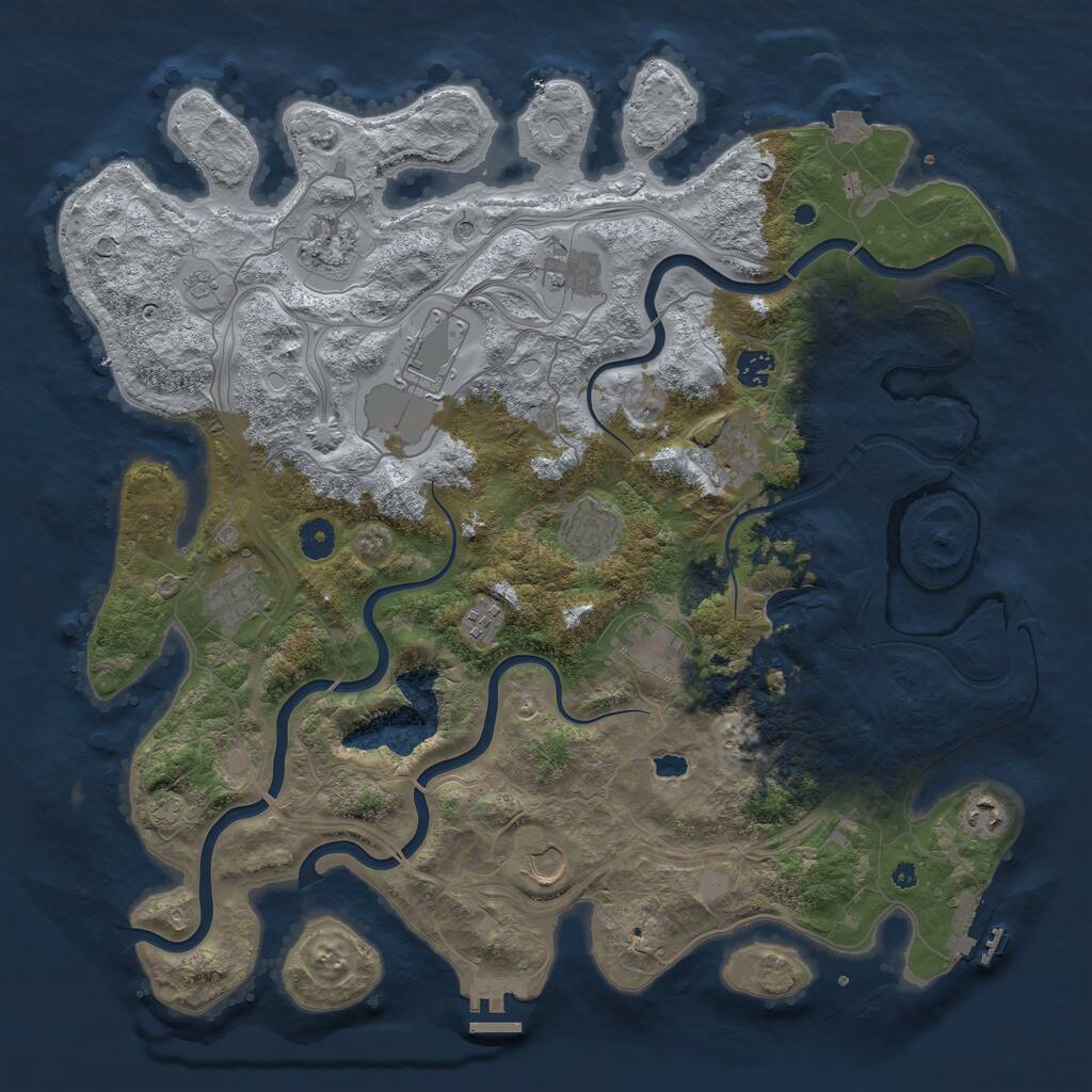 Rust Map: Procedural Map, Size: 4250, Seed: 39887777, 17 Monuments